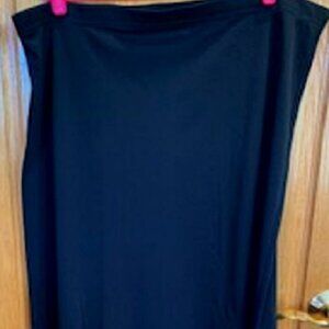 Victor Costa Occasion Maxi Solid Black High Waist Ruffle Hem Skirt Pull On Sz: L